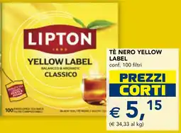 Esselunga Lipton tè nero yellow label offerta