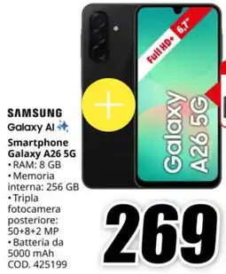 MediaWorld SAMSUNG Galaxy Al Smartphone Galaxy A26 5G offerta
