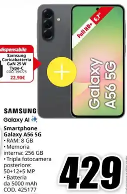MediaWorld SAMSUNG Galaxy Al Smartphone Galaxy A56 5G offerta