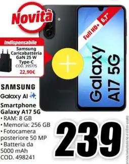 MediaWorld SAMSUNG Galaxy Al Smartphone Galaxy A17 5G offerta