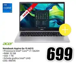 MediaWorld acer Notebook Aspire Go 15 AG15 offerta