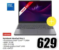 MediaWorld Lenovo Notebook IdeaPad Slim 3 offerta