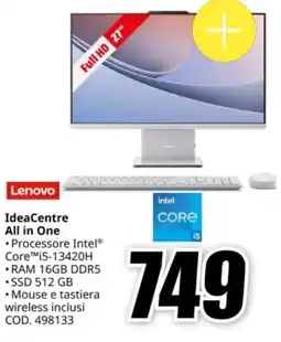 MediaWorld Lenovo IdeaCentre All in One offerta