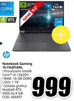 MediaWorld hp Notebook Gaming 15-FA2016NL offerta