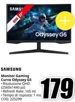 MediaWorld SAMSUNG Monitor Gaming Curvo Odyssey G5 offerta