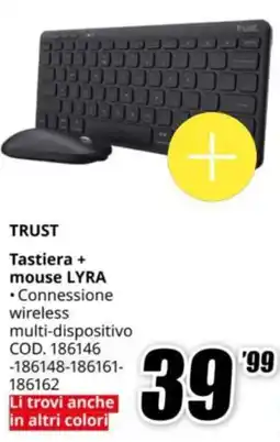 MediaWorld TRUST Tastiera + mouse LYRA offerta