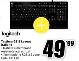 MediaWorld logitech Tastiera G213 Layout italiano offerta