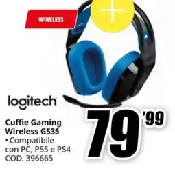 MediaWorld logitech Cuffie Gaming Wireless G535 offerta