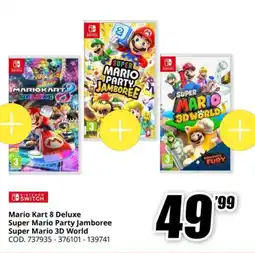 MediaWorld NINTENDO SWITCH Mario Kart 8 Deluxe Super Mario Party Jamboree Super Mario 3D World offerta