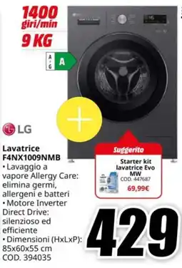 MediaWorld LG Lavatrice F4NX1009NMB offerta