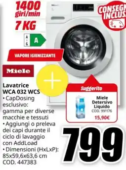 MediaWorld Miele Lavatrice WCA 032 WCS offerta