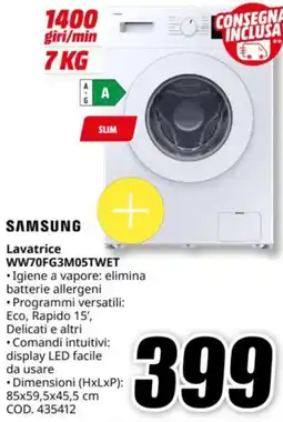 MediaWorld SAMSUNG Lavatrice WW70FG3M05TWET offerta