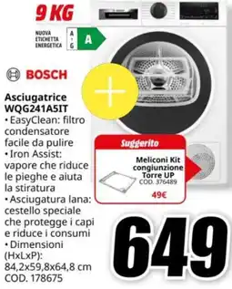 MediaWorld BOSCH Asciugatrice WQG241A5IT offerta