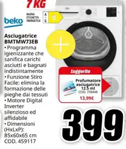 MediaWorld beko Asciugatrice BMTMW73EB offerta