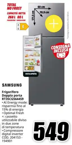 MediaWorld SAMSUNG Frigorifero Doppia porta RT35CG5644S9 offerta