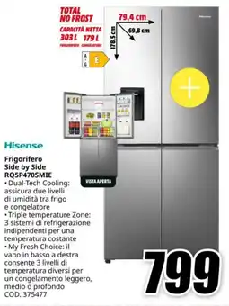 MediaWorld Hisense Frigorifero Side by Side RQ5P470SMIE offerta