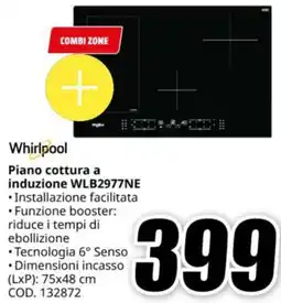 MediaWorld Whirlpool Piano cottura a induzione WLB2977NE offerta