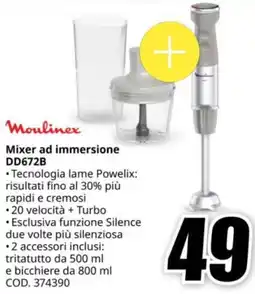 MediaWorld Moulinex Mixer ad immersione DD672B offerta