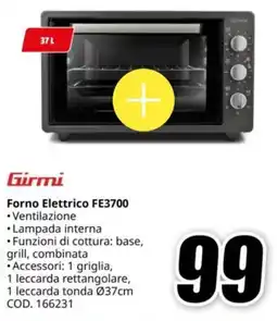 MediaWorld Girmi Forno Elettrico FE3700 offerta