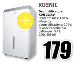 MediaWorld KOENIC Deumidificatore KDH 203424 offerta
