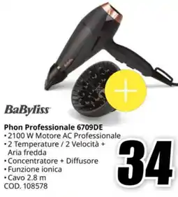 MediaWorld BaByliss Phon Professionale 6709DE offerta