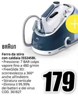MediaWorld BRAUN Ferro da stiro con caldaia IS5245BL offerta