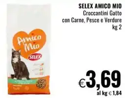 Famila SELEX AMICO MIO Croccantini Gatto con Carne, Pesce e Verdure offerta