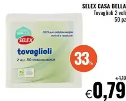 Famila SELEX Casa bella tovaglioli 2 veli 50 pz offerta