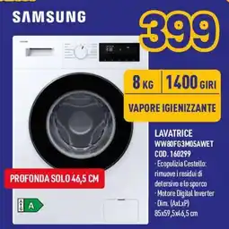 AmiCo Shop SAMSUNG LAVATRICE WW80FG3M05AWET offerta