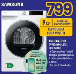 AmiCo Shop SAMSUNG ASCIUGATRICE DV90DG6845LE/U3 offerta