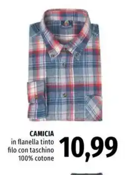 Famila CAMICIA in flanella tinto filo con taschino 100% cotone offerta