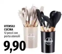 Famila Utensili cucina 12 pezzi con porta utensili offerta