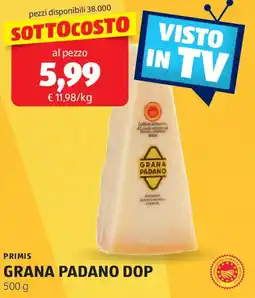 ALDI Primis grana padano DOP offerta