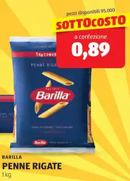 ALDI Barilla penne rigate offerta