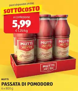ALDI Mutti passata di pomodoro offerta