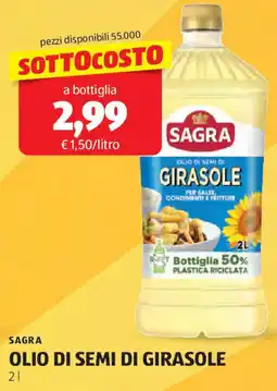 ALDI Sagra olio di semi di girasole offerta