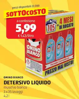 ALDI Omino bianco detersivo liquido offerta