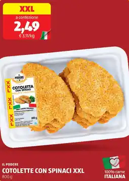 ALDI Il podere cotolette con spinaci XXL offerta
