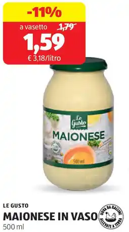 ALDI Le gusto maionese in vaso offerta