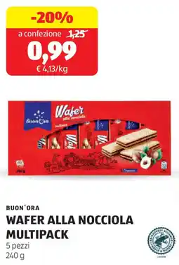 ALDI Buon'ora wafer alla nocciola multipack 5 pezzi offerta