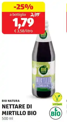 ALDI Bio natura nettare di mirtillo bio offerta