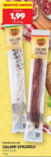 ALDI Tesoros del sur salami spagnoli offerta