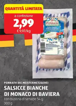 ALDI Ponnath die meistermetzgerei salsicce bianche di monaco di baviera offerta