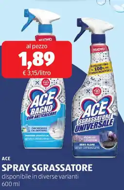 ALDI Ace spray sgrassatore offerta