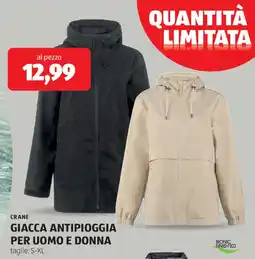 ALDI Crane giacca antipioggia per uomo e donna offerta