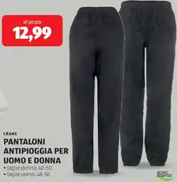 ALDI Crane pantaloni antipioggia per uomo e donna offerta