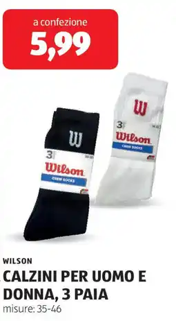 ALDI Wilson calzini per uomo e donna, 3 paia offerta