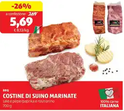 ALDI BBQ costine di suino marinate offerta