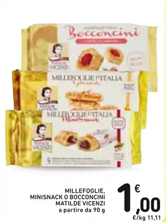 Spazio Conad Millefoglie Minisnack o Bocconcini Matilde Vicenzi 90g offerta