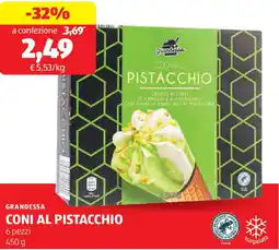 ALDI Grandessa coni al pistacchio 6 pezzi offerta